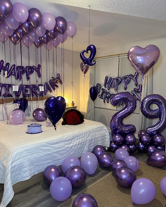 Purple Number 14 Balloon 40 inch, 14 Number Balloons, 14th Purple Birthday Decorations, 14 Year Old Girls Boys Party Supplies