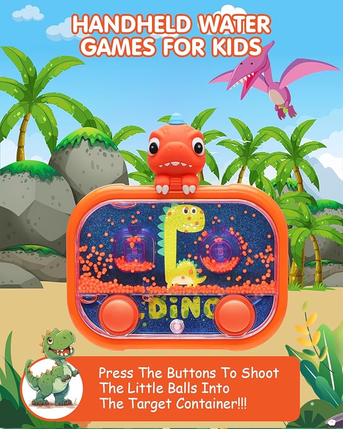 Handheld Water Game with Light – Water Ball Target Toy for Kids Ages 3+, Retro Fidget Toy, Screen-Free Car Travel Game, Road Trip Toy, Airplane Entertainment, Portable Autism-Friendly Gift