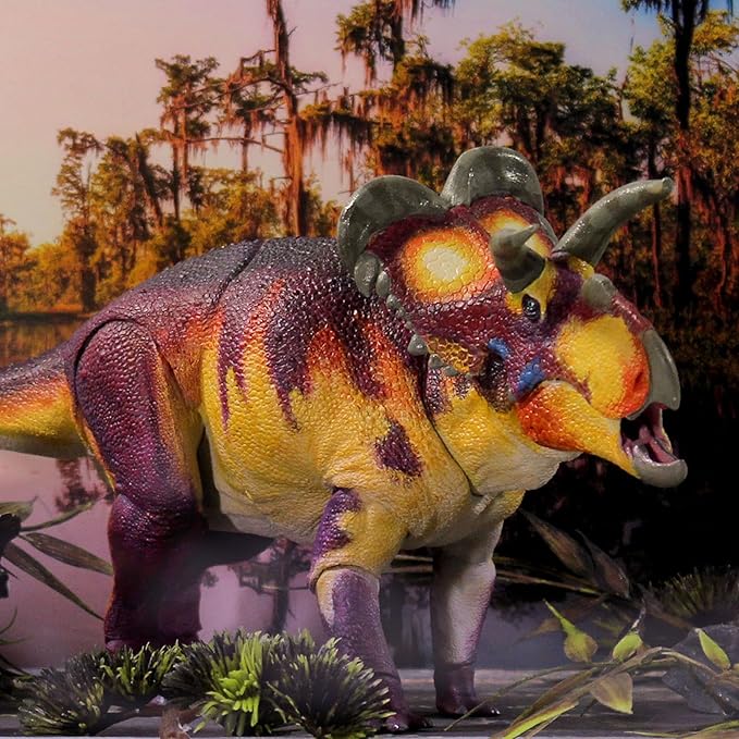 Medusaceratops Lokii - 1/18th Scale Dinosaur Action Figure - 12" Articulated Collectible Miniature, Hand-Painted