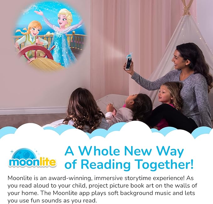Moonlite Storytime - Disney's Frozen Across The Sea Storytime Disc - A Magical Way to Read Together - Projector Sold Separately - Digital Story w/ Sound FX - Learning Gifts for Kids Ages 1 Year & Up
