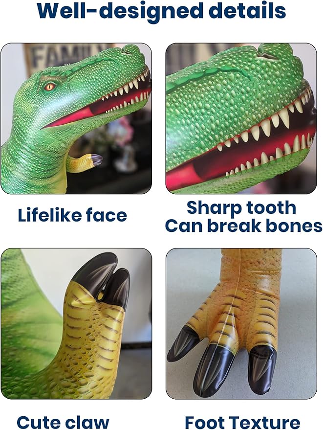 HOHQB Inflatable Dinosaur Toys Jurassic Birthday Party Supplies,Large Blow up Dinosaur Balloons Party Decorations for Kids Boys and Girls (39.5" Tyrannosaurus and 42" Ankylosuaurus)