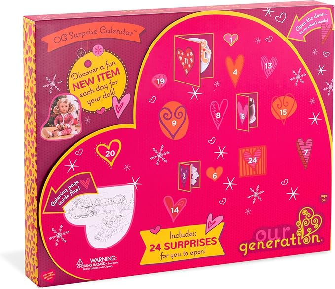 Our Generation – 18-Inch Doll Accessories – Surprise Calendar – Christmas Accessory Advent Calendar – Pretend Play 3+ Years – 37 Pieces Set