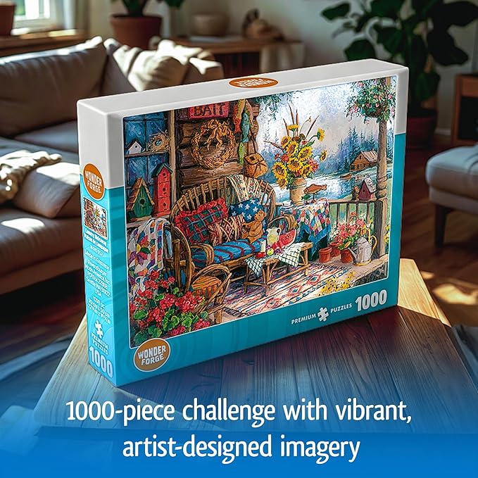 Wonder Forge Country Hideaway 1000 Piece Jigsaw Puzzle for Adults | Unique, Perfectly-Fitting Pieces | Fun, Vibrant Imagery | Amazon Exclusive