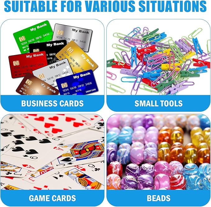 12 PCS Playing Card Case Clear Acrylic Storage Holder for Card Games, Beads, Craft items, Coins, Jewelry and Small Accessories