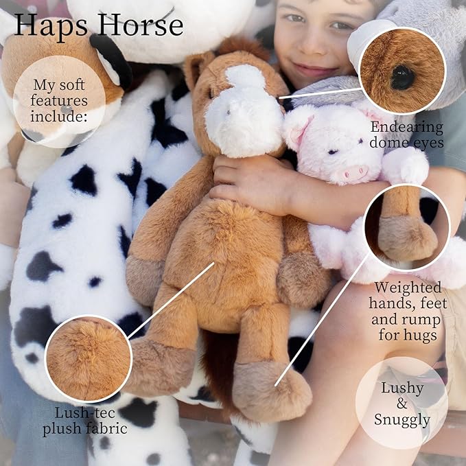 World's Softest Plush Stuffed Animal for Baby, Toddler, Kids, Adults - Adorable Toy Made from Kid-Friendly, Quality Materials - Lushee Haps Horse, 16"