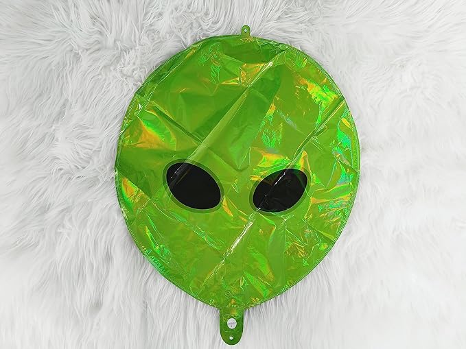Green Alien Head balloons,Starry Alien UFO Party Supplies,Outer Space Science Fiction Party Decorations,Fantasy Space Party,Halloween Galaxy Theme Supplies