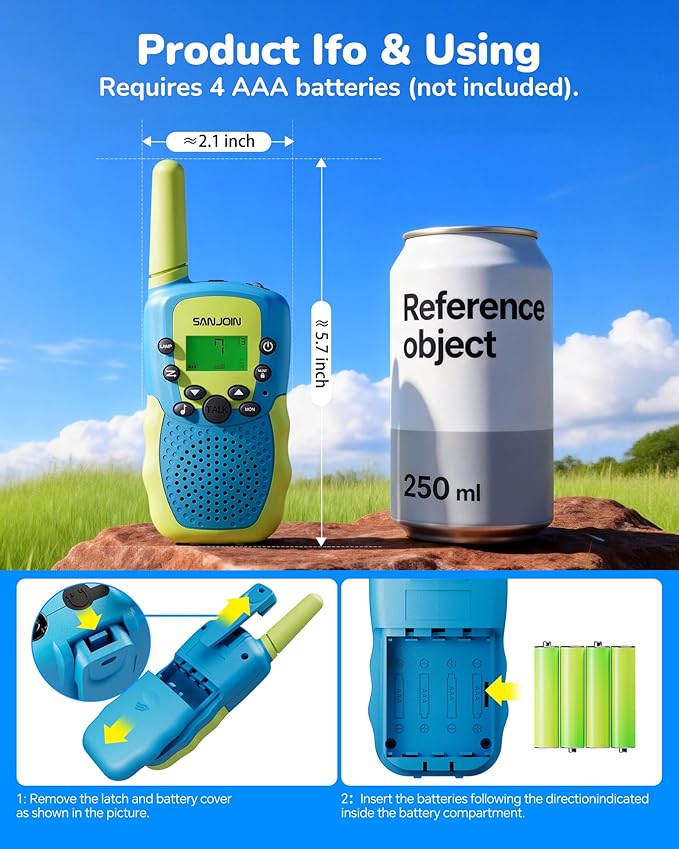 Walkie Talkies 2 Pack for Kids Toys Easter Gifts for Boys Girls 4-8,3 Miles Range Walkie Talkie to Camping,Outdoor,4 Year Old Girl Birthday Gifts for 3 4 5 6 7 8 9 10 11 12 Year Old Boy Girl