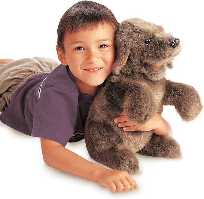 Folkmanis Sitting Dog Hand Puppet, Brown