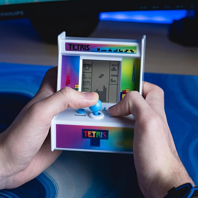Tetris Desktop Arcade Retro Handheld Game Console – Portable Mini Video Game Console with Sprint & Marathon Modes, Classic Electronic Handheld Video Games for Kids & Adults