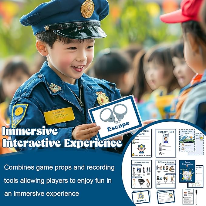 8 Pcs Pretend Play Police Tickets Police Role Play Set Pretend Play Paper Pads Police Officer Pretend Play Accessories Double Sided Receipt Book for Toddlers Education Birthday Party Gift Boys Toy