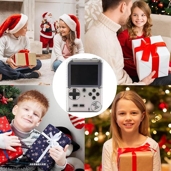 Kids Handheld Game Console Pre-Loaded 400 Classic Games, Portable Video Game Console with 2.8" Color Screen, Rechargeable Battery, Handheld Electric Game Console for Boys Girls (Grey)