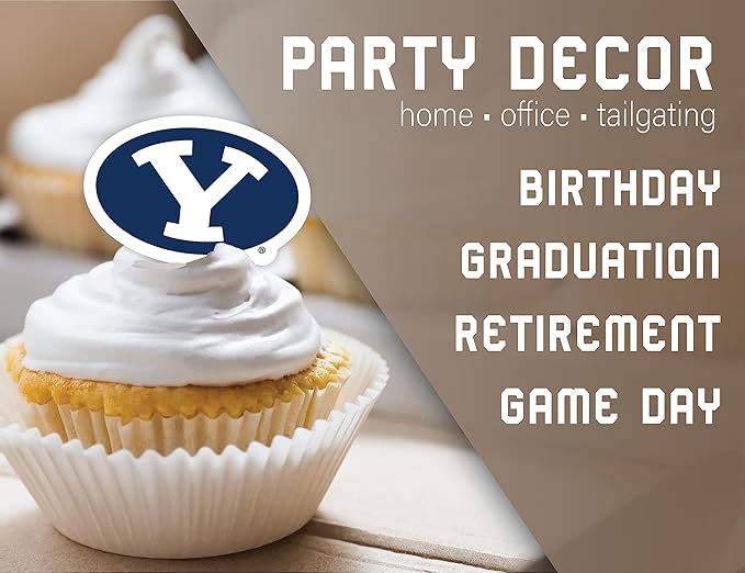 Brigham Young University Cupcake Topper Party Supplies for BYU Football, Birthday, Graduation Party Decorations (24 Pieces) (BYU Cougars)