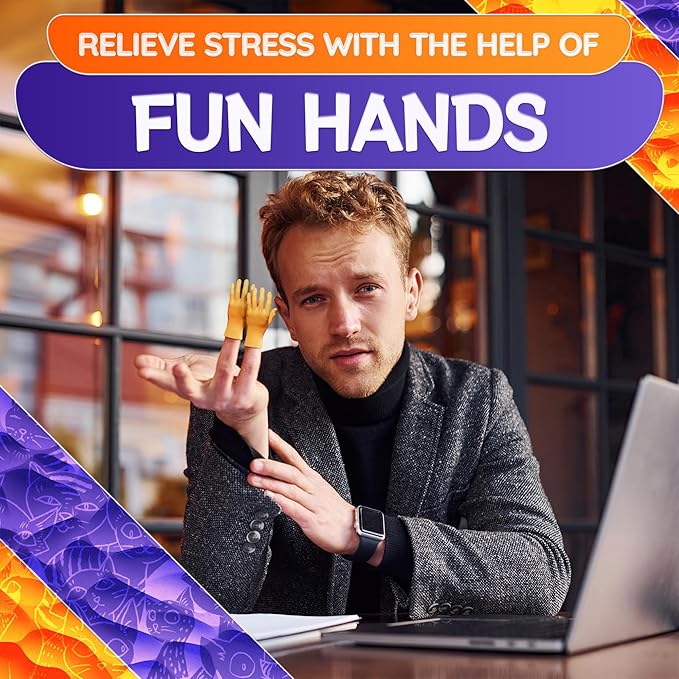 10Pcs Tiny Hands for Fingers Hands Puppets - Five Lefts & Rights Little Hands Prank Realistic Mini Hands for Gag Performance - Rubber Small Hands for Funny Party Favors Miniature Hands Tiny Things