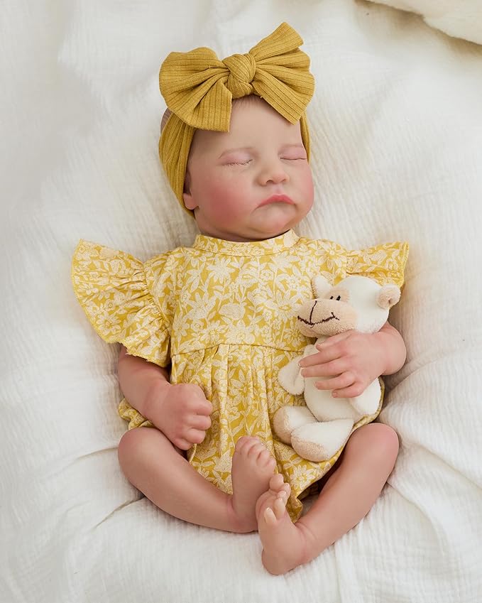 Realistic Reborn Baby Dolls-18 Inch Realistic Baby Doll Girls Soft Cloth Body Reborn Baby with Gift Box for Kids Age 3+