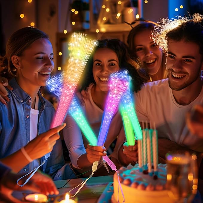 100 PCS Fiber Optic Wand,Glow Fiber Optic Wands,Glow in The Dark Party,Glow Wands led Light up Party Favors for Wedding,neon Party,New Year Party Favors,Halloween,Christmas,Bar DJ