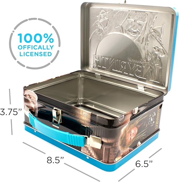 AQUARIUS Labyrinth Large Fun Box - Sturdy Tin Storage Box with Plastic Handle & Embossed Front Cover - Officially Licensed Labyrinth Merchandise & Collectible Gift