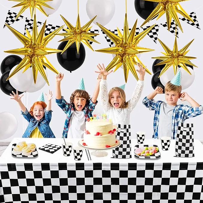 TONIFUL 8 Pcs Gold Star Foil Balloons Large Explosion Mylar Balloons for Party Backdrop Christmas New Year Birthday Wedding Baby Shower Anniversary Photo Booth Supplies