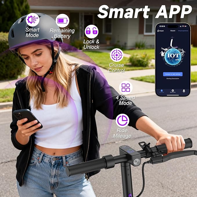 VOLPAM Electric Scooter, 350W/500W Powerful Motor, 8.5"/10" Solid Tires, 19/21Mph, 28/23/21/16 Miles Max Range, Dual Braking