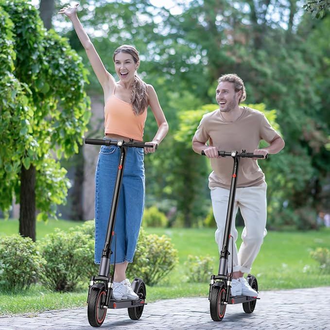 VOLPAM Electric Scooter, 350W/500W Powerful Motor, 8.5"/10" Solid Tires, 19/21Mph, 28/23/21/16 Miles Max Range, Dual Braking