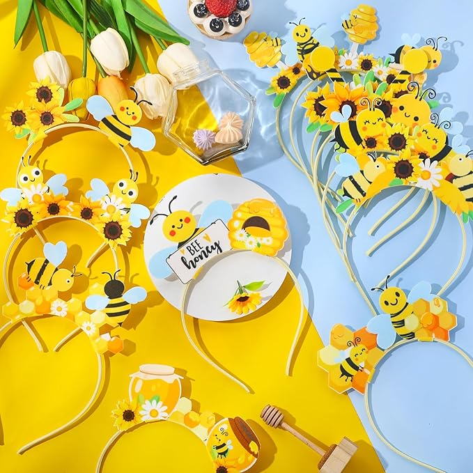 Capoda 24 Pcs Flower Honey Tentacle Headband Felt Headwear Photo Props Accessories for Themed Party Supplies