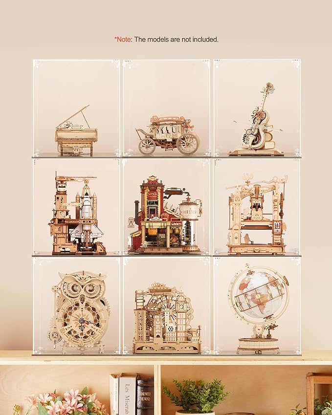 ROKR Clear Dust Cover,Acrylic Transparent Display Case for Collectibles,Figures Model Toys Home Storage Box RFM04