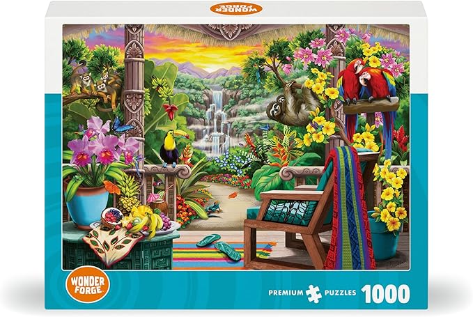 Wonder Forge Tropical Retreat 1000 Piece Jigsaw Puzzle for Adults | Unique, Perfectly-Fitting Pieces | Fun, Vibrant Imagery | Amazon Exclusive
