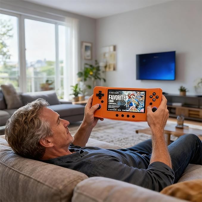RegiisJoy R50 Ultra 50000 in 1 Handheld Game Console, 4.5 Inch IPS Screen Retro Gaming Consoles Main Emulators, Portable Mini Pocket Arcade 4000mAh Battery,256G TF Card,Linux System