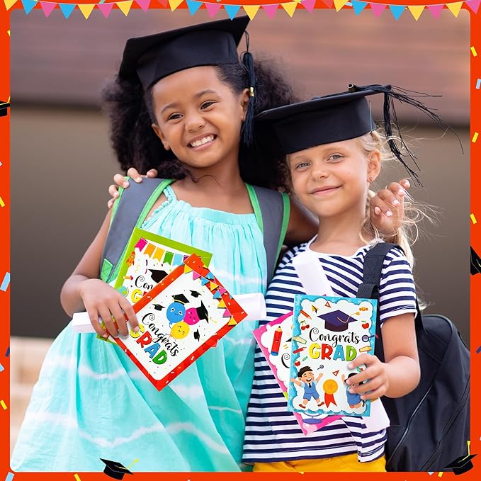 X1zuue Kindergarten Graduation Coloring Books - 48Pcs Congrats Grad DIY Color-in Pages Books for Kids Bulk Pre-Kindergarten Activity Books Mini Coloring Book Party Favors Graduation Classroom Gifts