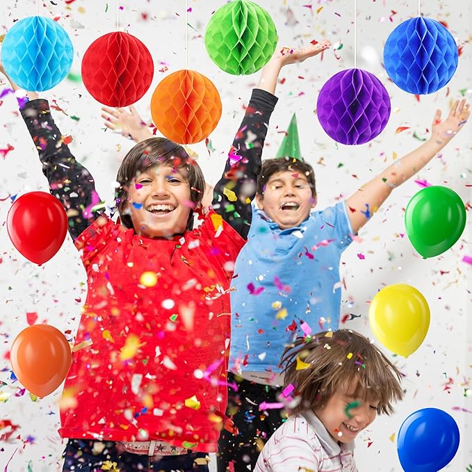 Happy Birthday Decorations For Women Men,Birthday Backdrop,Banner Balloons,Table Cloth,Paper pom poms Party Supplies for Girls Boys (Colorful)