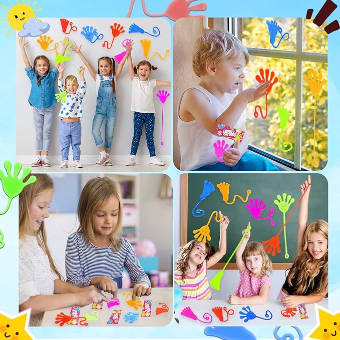 Bulk Party Favors Easter Basket Goody Bag Stuffers for Kids (200 PCS), Large Sticky Hands & Feet Birthday Pinata for Toddlers, Preschool Toys Gifts Non Candy Treats Prizes Supplies for Boys Girls