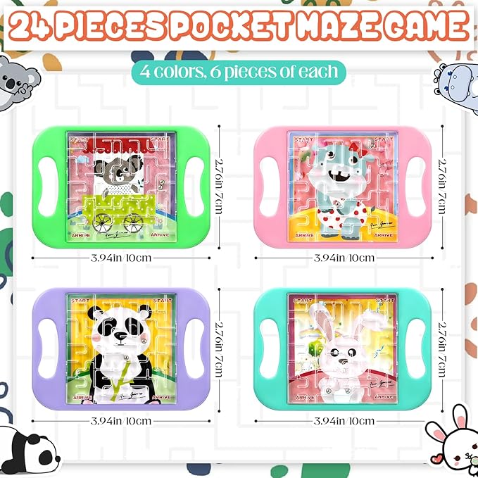 24 Pcs Maze Puzzle Cube Bulk Maze Game Puzzle Educational Cube Handheld Brain Teaser Puzzles Party Favor Easter Classroom Exchange Gift for Students Adult Teacher(Classical)