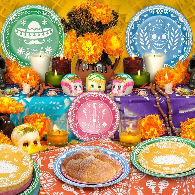 180PCS Mexican Fiesta Party Supplies - Serve 60, Cinco De Mayo & Mexican Fiesta Taco Birthday Party Decorations, Includes Dinner Plates, Dessert Plates, Napkins
