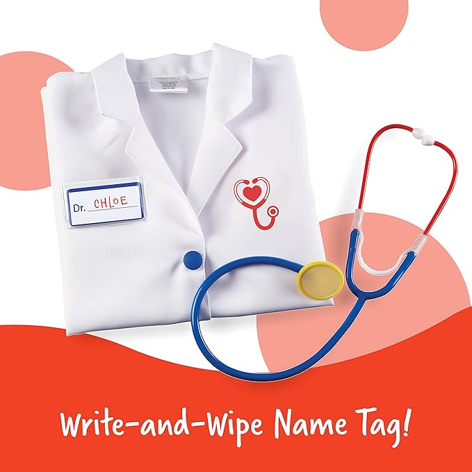 Learning Resources Doctor Play Set - 3 Pieces, Ages 3+, Pretend Costume for Kids, Preschool Games, Gifts for Boys and Girls