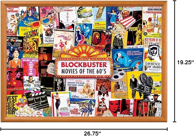MasterPieces - 1000 Piece Jigsaw Puzzle, Movie Posters, Fun for Adults, Family, Kids, Non-Glare Finish, 19.25" x 26.75"
