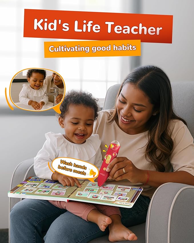 KOKODI Talking Books Sets, Interactive Audio Sound Books Kids Learning Electronic Toys for Boys Girls, Autism Sensory Games, Early Educational Gifts Birthday Gifts for Toddlers Kids Age 2 3 4 5