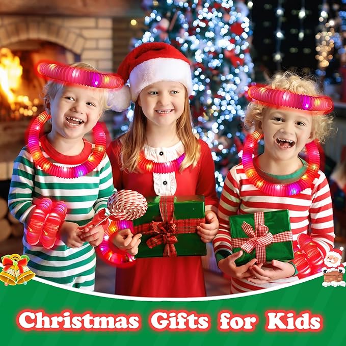 24 PCS Red Glow Sticks Party Favors for Kids, LED Light Up Necklaces Bracelets Accessories for Toddlers, Glow Birthday Easter Mardi Gras Parade Throws Party Supplies Decorations for Boys Girls