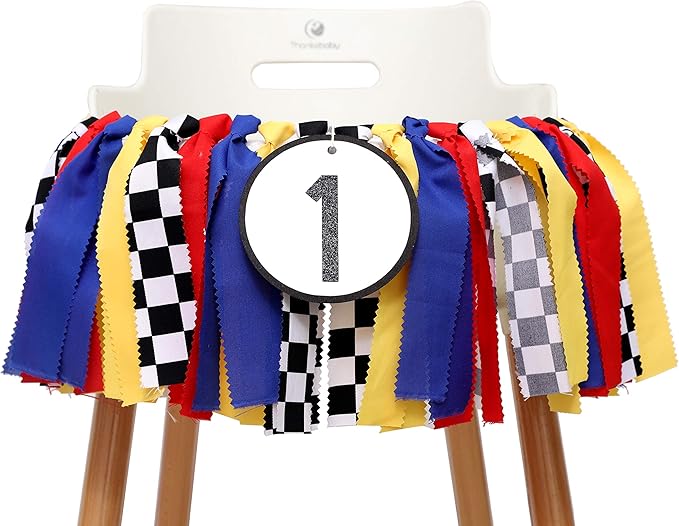 First Birthday Party Supplies - Race Car Banner For Photo Booth Props And Backdrop Cake Smash, Best 1st Party Decorations For Kids (1st Race Car Birthday Banner)