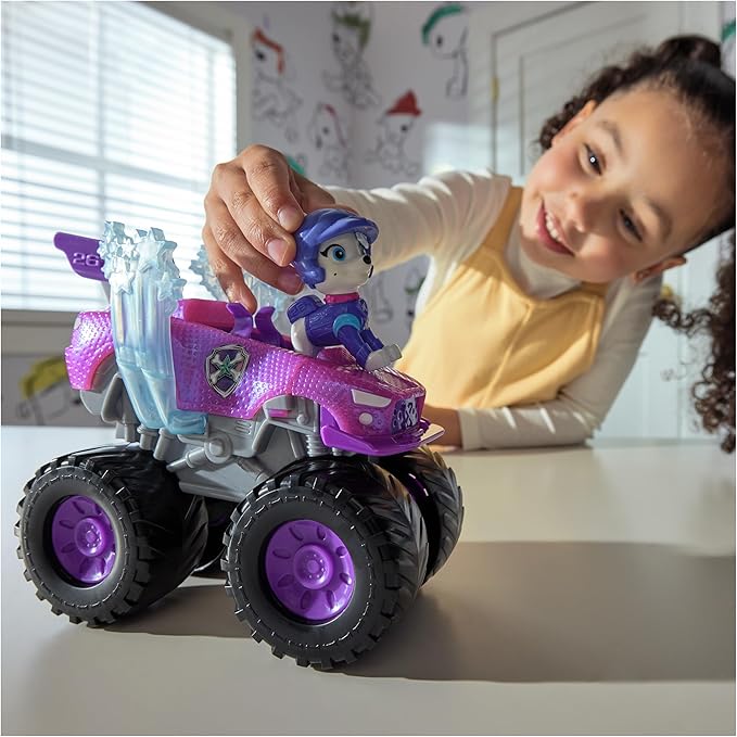 Paw Patrol: Rescue Wheels Roxi Monster Truck with Transformation and Collectible Action Figure, Toys for Boys and Girls Ages 3+