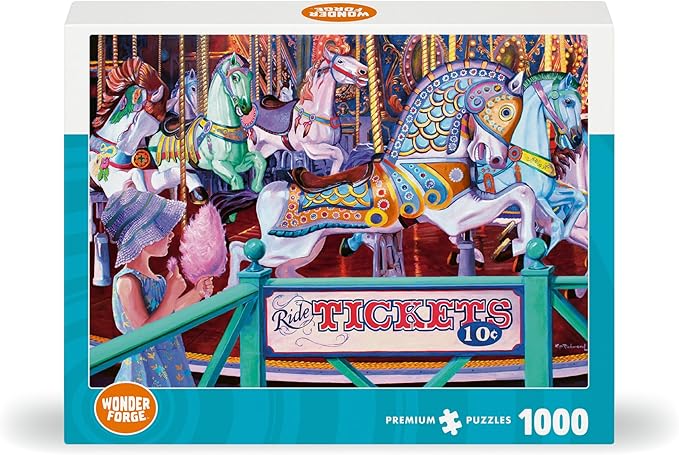 Wonder Forge Cotton Candy Carousel 1000 Piece Jigsaw Puzzle for Adults | Unique, Perfectly-Fitting Pieces | Fun, Vibrant Imagery | Amazon Exclusive