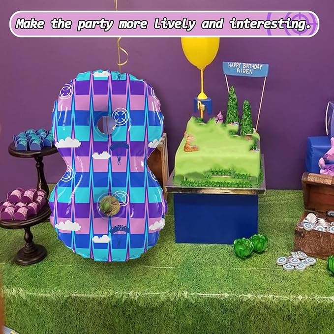 40 Inch Video Game Theme Number 8 Balloons Large Birthday Party Number Balloons Piñata Gaming for Kids Battle Boys Birthday Party Decoration Supplies