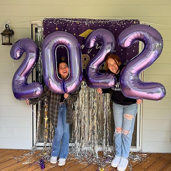 40 Inch Purple Number 22 Digital Balloon,Jumbo Mylar Foil Helium Balloon for 22 Balloons for Birthday Party,Wedding Anniversary Party Decorations