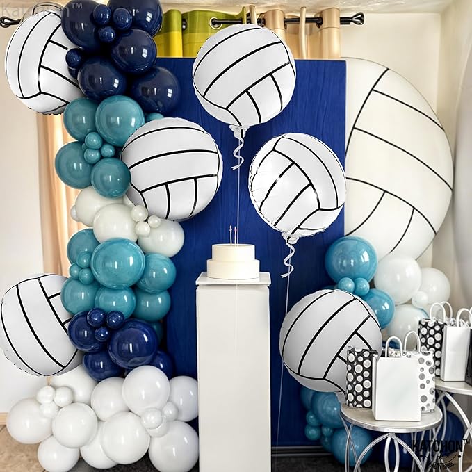 KatchOn, Volleyball Balloons for Volleyball Party Decorations - 18 Inch, Pack of 6 | Volleyball Sports Balloons, Senior Night Decorations | Volleyball Mylar, Birthday Decorations