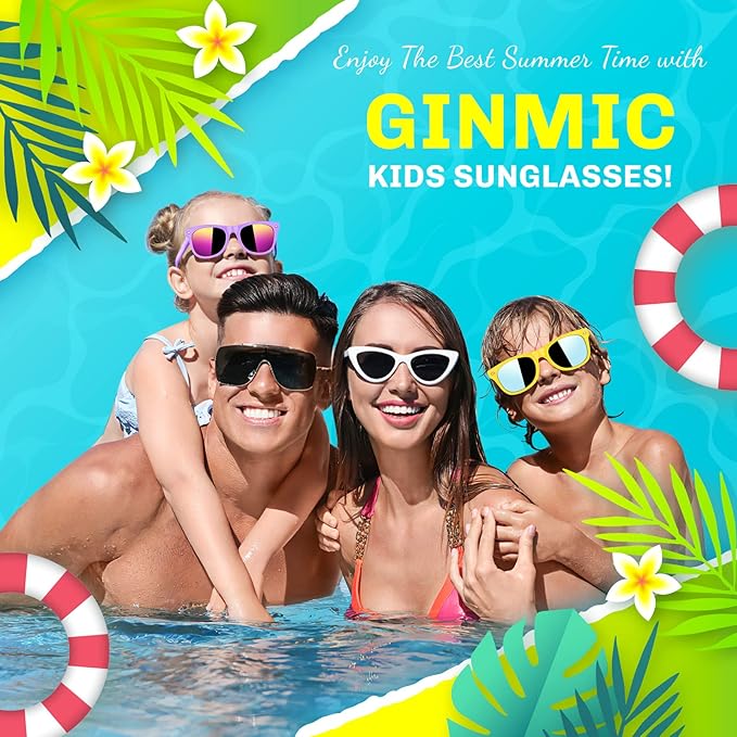 GINMIC Kids sunglasses Party Favors, 12Pack Kids, Boys and Girls Sunglasses Bulk Age 3-8 with UV400 Protection,Party Favors For Kids, Birthday Classroom Goodie Bags Party Supplies