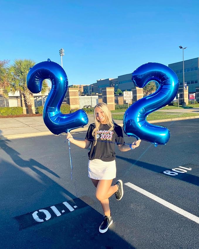 Navy Blue Number 21 Balloon 40 inch, 21 Number Balloons, 21st Navy Blue Birthday Decorations, 21 Year Old Women Men Blue Party Supplies