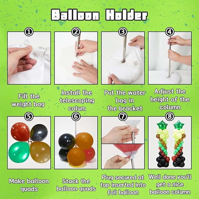 Fineclutter Balloons Column Kit Set 2 Tower Stand, Birthday Party Decoration TNT Pixel Theme Balloon 150PCS