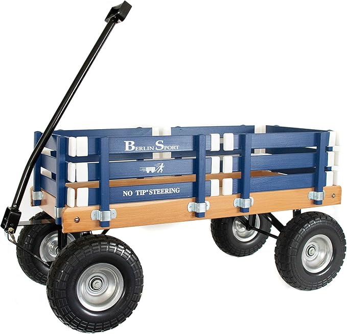 Berlin Flyer Sport Wagon - Model F410 - Amish Made in Ohio, USA - 10" No-Flat Tires (Blue)