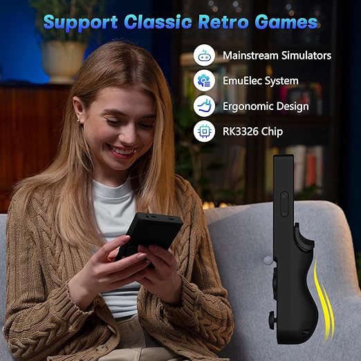 R36TMAX Retro Handheld Game Console, Portable Retro Gaming Console with 4.0” CRT-Inspired Screen, 4000mAh Arcade Classics, Supports Multiple Emulators, WiFi Network Battling, 64GB (Black)