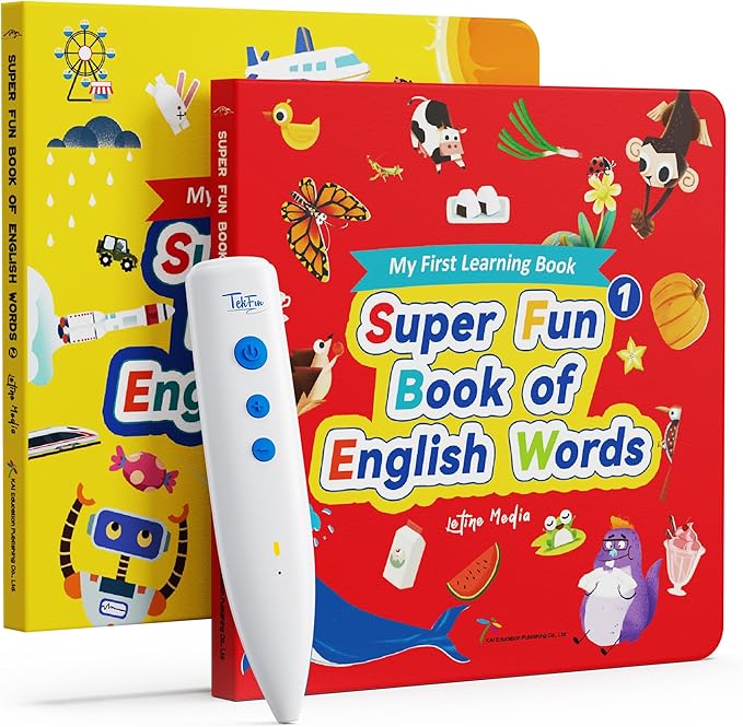 TEKFUN Learn to Read Sound Books with Talking Pen, Educational Autism Sensory Toys for Kids, 500+ Learning Activities, Toddler Birthday Gifts for Boys Girls Ages 1-6
