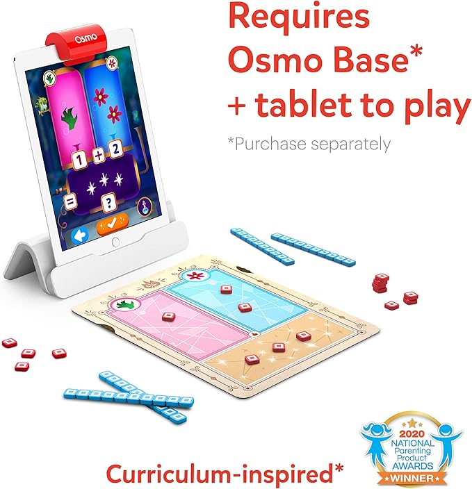Osmo - Math Wizard and the Magical Workshop for iPad & Fire Tablet - Ages 6-8/Grades 1-2 -Addition & Subtraction-Curriculum-Inspired-STEM Toy Gifts for Kids,Boy & Girl-Ages 6 7 8 (Osmo Base Required)