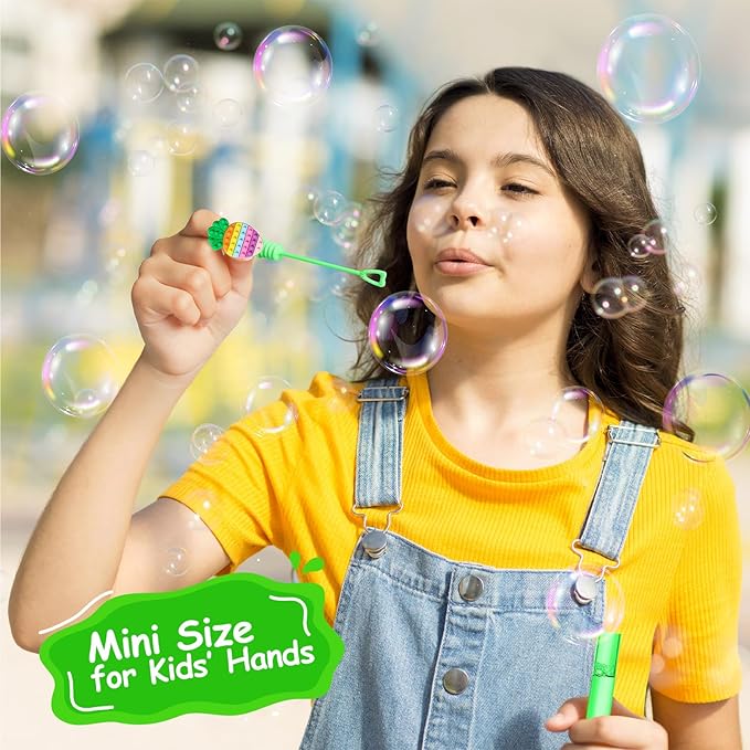 AFZMON 24 Pop Party Favors Bubble Wands for Kids, Pop Fidget Mini Bubbles Wand Toys, Pop Party Supplies Goodie Gift Bag Stuffers Pinata Classroom Prizes